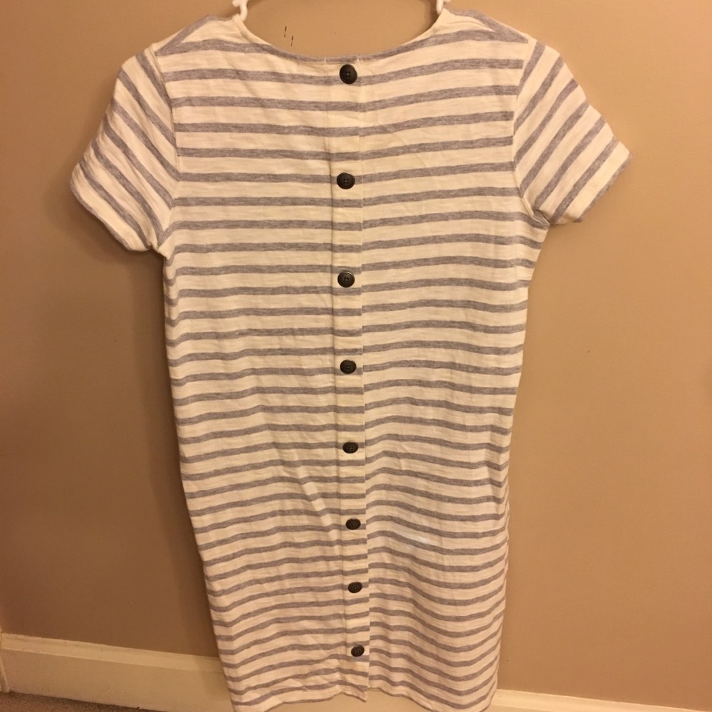 Madewell grey striped tee dress